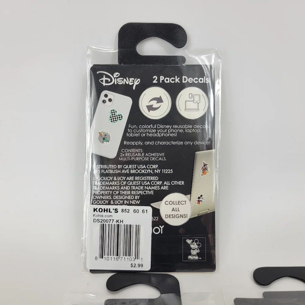Lot Of 9 Disney Mickey Minnie Mouse And Friends 2-Pack Reusable Adhesive Decals